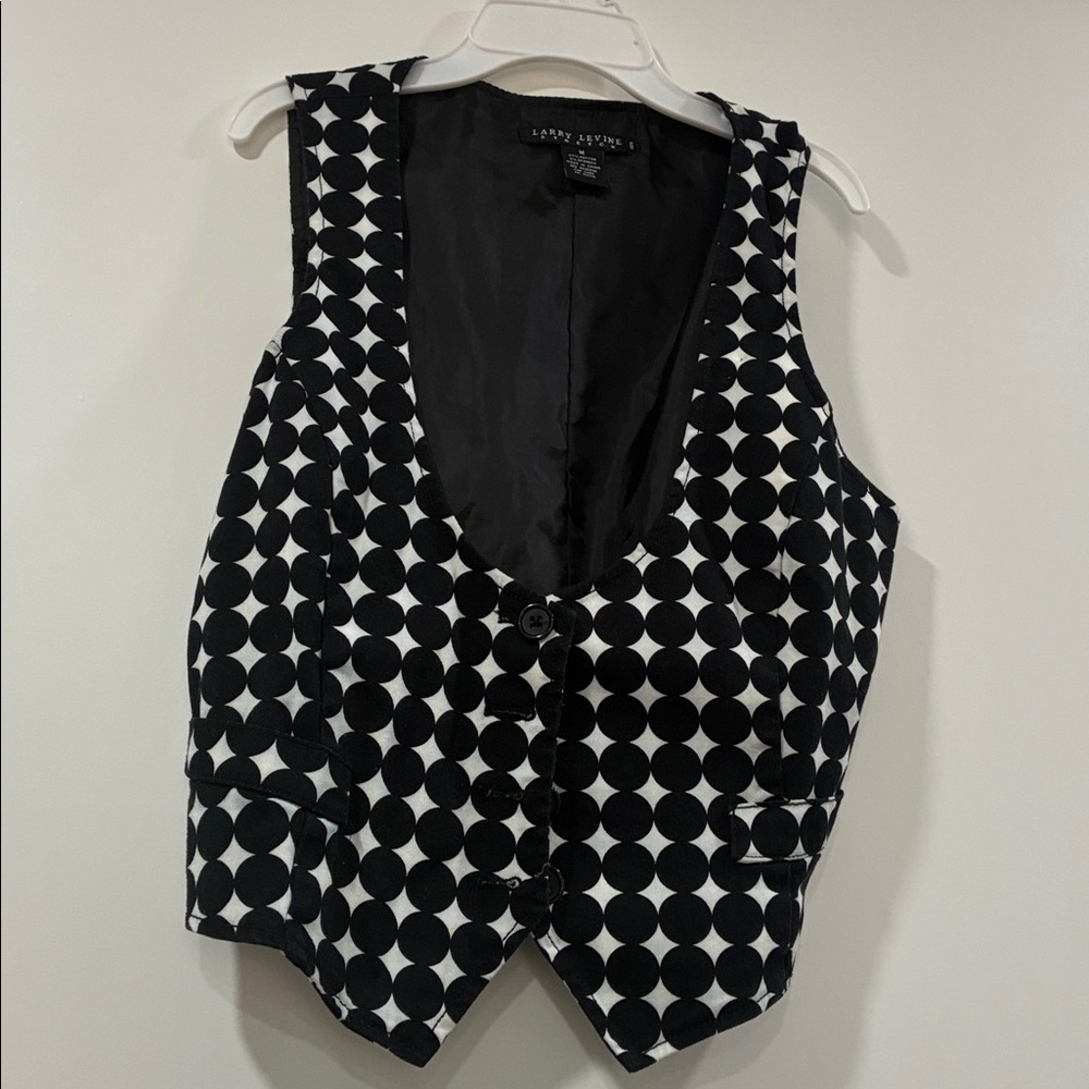 Black and White Polka Dot Vest